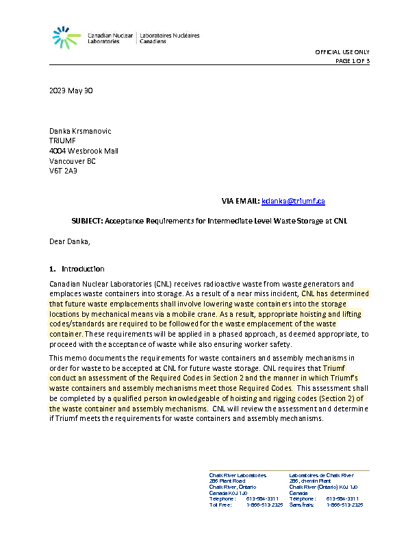Triumf_Acceptance_Requirements_for_Intermediate_Level_Waste_Storage_at_CNL.pdf
